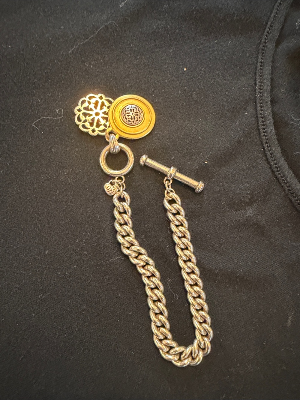 Brighton silver and gold Dual Charm Toggle Link Bracelet